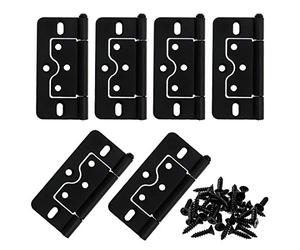 LC LICTOP Lot de 6 charnières de porte papillon noires à mortaise de 7,6 cm