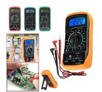 LCD Bleu Multimètre Numérique XL830L Voltmètre Ampèremètre Ohmmètre Tester, Testeur de tension CA et CC Vérificateur circuit Buzzer