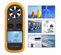 Lcd numérique air vitesse du vent anémomètre jauge de température mètre testeur thermomètre G