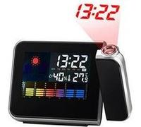 Lcd projection numérique météo snooze réveil led rétro-éclairage couleur affichage - noir Noir G