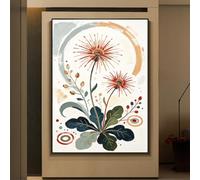 LCDIUDIU Peinture À L'Huile Abstraite Florale Texturée Peinte À La Main, Sans Cadre, Style Bohème Moderne, Décoration Murale Botanique Sur Toile, Esthétique Contemporaine pour Salon, Chambre,