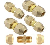 LCOUACEO Liaison Frigorifique 1/4 3/8 pouce 4 Pièces Cuivre Climatisation | Raccord de Tuyau en Cuivre en Laiton - Accessoires de Climatisation Sans Soudure - Rallonge pour Chauffage Sanitaire