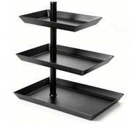 LCSHENGMIN Présentoir à Fruits Noir, 3 Etages Rotatif à 360°Panier Fruits, Présentoir à Fruits, Plateau de Service, MéTal Rotatif à 360° Presentoir a Gateau, pour les Desserts, les Gâteaux