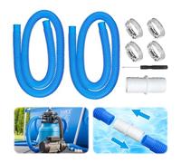 LCUHAVA Tuyau Piscine 32mm, Tuyau Aspirateur Piscine 2 PCS, Tuyaux de Pompe de 100 cm, avec 4 Clips de Sécurité, Compatible, Flexible et Étanche, pour les Pompes, les Systèmes de Nettoyage
