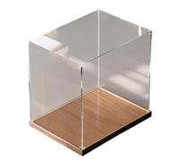 LCUVIMPEX Petite boîte en Acrylique, Vitrine Acrylique for Legos Et Figurines Socle Noir Noyer Plusieurs Tailles