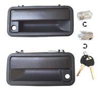 Lcyolada Poignées de porte extérieures en métal avec cylindres de serrure pour Chevrolet C1500 C2500 C3500 HD K1500 K2500 K350 Tahoe Suburban GMC Yukon, avant gauche et droite remplace 15742229