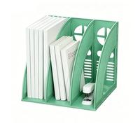 LdawyDE Porte Revue Bureau, 3 Compartiments Porte Revue A4, Trieur Vertical Rangement pour Documents, Catalogues & Magazines pour Maison Bureau (Vert)
