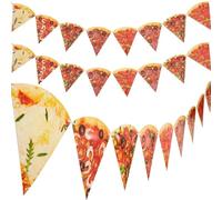 LDBKLGHJ Fanion Pizza Party - Décorations de fête à thème Pizza - Bannière de Photo de Pizza, Parfait pour Les Anniversaires, Les Showers de Naissance et Les événements spéciaux