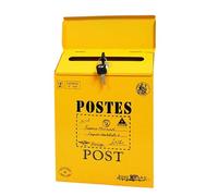 Ldbuejiaja Boîte aux lettres décorative en fer avec serrure de sécurité, design résistant aux intempéries, parfaite pour les maisons, les entreprises, les lettres et les colis, boîte aux lettres