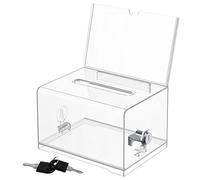 Ldbuejiaja Boîte de choix transparente avec serrure sécurisée pour les propositions confidentielles Proposition du bureau de dons pour la construction en plastique