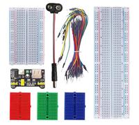 Ldbuejiaja Kit de prototypage électronique MB102 avec planches enfichables | Platines à 830 trous avec répartition du courant et 65 fils flexibles pour le prototypage électronique et la conception de