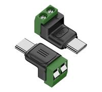Ldbuejiaja Lot de 2 adaptateurs à connexion rapide de type C à 2 broches, sortie de courant 5 V3 A, charge de téléphones, consoles de jeux, ventilateurs, design non soudé, adaptateur de charge sans