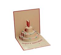 Ldbuejiaja Magnifique carte de gâteau pop-up avec feuille dorée, idéale pour les anniversaires, les anniversaires et les événements de festival, anniversaire musical