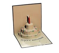 Ldbuejiaja Magnifique carte de gâteau pop-up avec feuille dorée, idéale pour les anniversaires, les anniversaires et les événements de festival, anniversaire musical