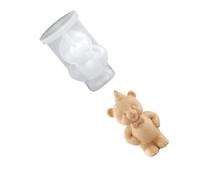 Ldbuejiaja Moule à bougie en silicone en forme d'ours, multi-usages pour moulage en résine, bougie, savon, chocolat, gâteau, outil de pâtisserie, moule artisanal