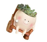 Ldbuejiaja Pot de fleurs viande en résine - Pot de fleurs en forme de chaise à bascule - Pour fenêtre - Cactus - Cadeau pour chambre à coucher - Décoration de bureau - Résine charnue