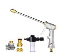 Ldbuejiaja Pulvérisateur d'arrosage sous pression robuste en acier inoxydable avec embout de buse en mousse pour irrigation de jardin, fournitures de nettoyage, pistolet à eau multifonction