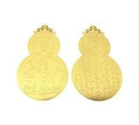 LDDIFHWW 2 Pièces Carte Amulette Gourdée en Laiton Carte Bouddhiste de Porte- Exorcisme Portable Prière Imprimée Adaptée à Cadeaux Décoration I, Or