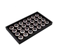 LDDIFHWW Présentoir avec 28 Compartimen en Métal Boîte à Compartimen très Mince Plateau Présentation pr Comptoir, Rose Gold, Small
