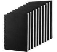 LDHHYH 10 Pièces Carnet Spirale A5 et Cahier Spirale A5, Lot de 10 Bloc Notes à Couverture Rigide Noire, 80 Feuilles Blanches pour Bureau École Croquis