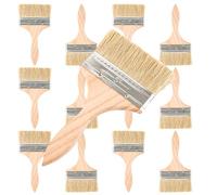 LDHHYH 12 Pièces Pinceaux Peinture, Pinceau Peinture Plat 120 mm, Pinceau Lasure Large à Manche en Bois pour Vernis Bois, Clôture, Mur, Meuble et Terrasse