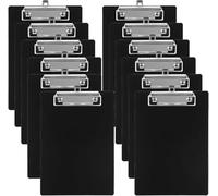 LDHHYH 12 Pièces Porte Bloc A5, Porte-Bloc A5 Noir avec Planchette à Pince, Lot de 12 Clipboards Plastique 225 x 157 mm pour Bureau École Atelier Stockage Documents