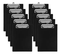 LDHHYH Lot de 10 porte Bloc A5 Noir, Porte-blocs Plastique et Clipboard A5, Planchettes à Pince 15 x 22,4 cm avec Pince Métal pour Bureau, École, Formulaires et Notes