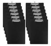 LDHHYH Lot de 12 Porte bloc A4 avec Pince, Porte bloc a4 en plastique en métal et boîte de suspension Noir Pour l'école, la maison, le bureau