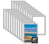 LDHHYH Lot de 20 Cadre Photo Magnétique A4, Pochette Magnétique A4 Argentée pour Frigo et Surfaces Lisses, Affichage Rapide sans Perçage, Protection Étanche, Argent