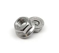 LDHNFBYV Écrou à embase à Six pans Creux, Filetage inversé à Gauche, en Acier Inoxydable 304 A2, dentelé, 2/10 x(10pcs M8)