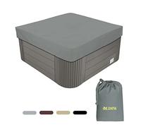 LDIW Couverture de Piscine 210D Imperméable Oxford Anti-UV Anti-poussière Housse de Protection pour Spa Bâche pour Bain à Remous de Jardin,Gris,210 * 210 * 30CM