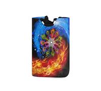 LDIYEU Aile De Feu Bleu Grand Panier à Linge Pliage Étanche Rangement Corbeille à Linge avec Poignées pour Maison Buanderie