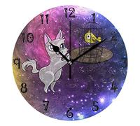 LDIYEU Art Chirstmas Ball Horloge Pendule Murale Décoratif Moderne Horloge de Mur Circulaire Silencieuse horloges pour Enfant Garçons Le Bureau à Domicile Salon Cuisine Chambre école Décor