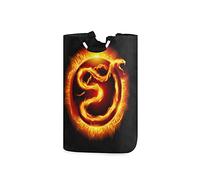 LDIYEU Art De Serpent De Feu Grand Panier à Linge Pliage Étanche Rangement Corbeille à Linge avec Poignées pour Maison Buanderie
