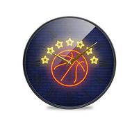 LDIYEU Basket-Ball Orange Clair Murale Décoratif Moderne Horloge de Mur Circulaire Silencieuse Horloges pour Enfant Garçons Le Bureau à Domicile Cuisine Chambre école Décor(9.5In 11.9In)