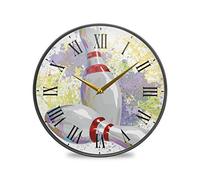 LDIYEU Boule De Bowling Art Tour Murale Décoratif Moderne Horloge de Mur Circulaire Silencieuse Horloges pour Enfant Garçons Le Bureau à Domicile Cuisine Chambre école Décor(9.5In 11.9In)