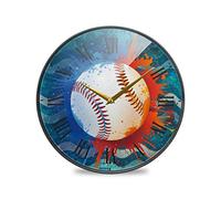 LDIYEU Boule De Dessin Animé Ronde Murale Décoratif Moderne Horloge de Mur Circulaire Silencieuse Horloges pour Enfant Garçons Le Bureau à Domicile Cuisine Chambre école Décor(9.5In 11.9In)