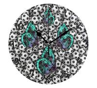 LDIYEU Boule De Papillon d'art Pendule Murale Décoratif Moderne Horloge de Mur Circulaire Silencieuse horloges pour Enfant Garçons Le Bureau à Domicile Salon Cuisine Chambre école Décor