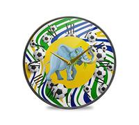 LDIYEU Boule D'Éléphant Murale Décoratif Moderne Horloge de Mur Circulaire Silencieuse Horloges pour Enfant Garçons Le Bureau à Domicile Cuisine Chambre école Décor(9.5In 11.9In)