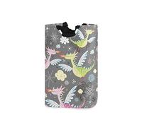 LDIYEU Dinosaure De Feu Grand Panier à Linge Pliage Étanche Rangement Corbeille à Linge avec Poignées pour Maison Buanderie
