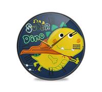 LDIYEU Dinosaure Super Jaune Murale Décoratif Moderne Horloge de Mur Circulaire Silencieuse Horloges pour Enfant Garçons Le Bureau à Domicile Cuisine Chambre école Décor(9.5In 11.9In)