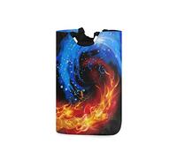 LDIYEU Eau De Feu Grand Panier à Linge Pliage Étanche Rangement Corbeille à Linge avec Poignées pour Maison Buanderie