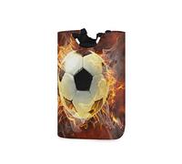 LDIYEU Feu Football Football Grand Panier à Linge Pliage Étanche Rangement Corbeille à Linge avec Poignées pour Maison Buanderie