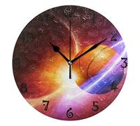 LDIYEU Lumière De Basket-Ball d'art Pendule Murale Décoratif Moderne Horloge de Mur Circulaire Silencieuse horloges pour Enfant Garçons Le Bureau à Domicile Salon Cuisine Chambre école Décor