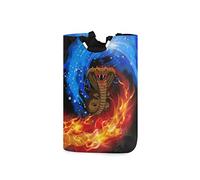 LDIYEU Serpent De Feu Grand Panier à Linge Pliage Étanche Rangement Corbeille à Linge avec Poignées pour Maison Buanderie