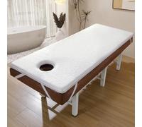 LDLCYCN Surmatelas De Lit De Massage en Mousse À Mémoire De Forme en Latex Coussin De Lit À Cils Antidérapant avec Trou Dessus De Table De Massage Spa 4 Cm Tête Ronde,Blanc,60 * 180cm(T)