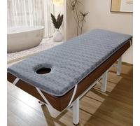 LDLCYCN Surmatelas De Lit De Massage en Mousse À Mémoire De Forme en Latex Coussin De Lit À Cils Antidérapant avec Trou Dessus De Table De Massage Spa 4 Cm Tête Ronde,Gris,70 * 185cm(T)