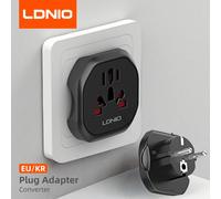 LDNIO corée adaptateur de prise ue 2500W adaptateur de voyage convertisseur prise universelle de haute qualité AU US UK CN à ue KR 4.8mm prise murale noir