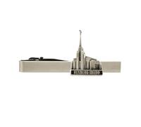 LDS Rexburg Idaho Temple Pince à cravate en acier argenté - Cadeau de prêtre - LDS Missionnaire, pince à cravate