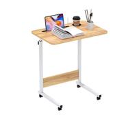 LDSZXNE Table Roulant de Lit Canapé avec 4 roulettes Verrouillables pour Ordinateur Portable Hauteur Réglable 60x40x62.5-68.5cm